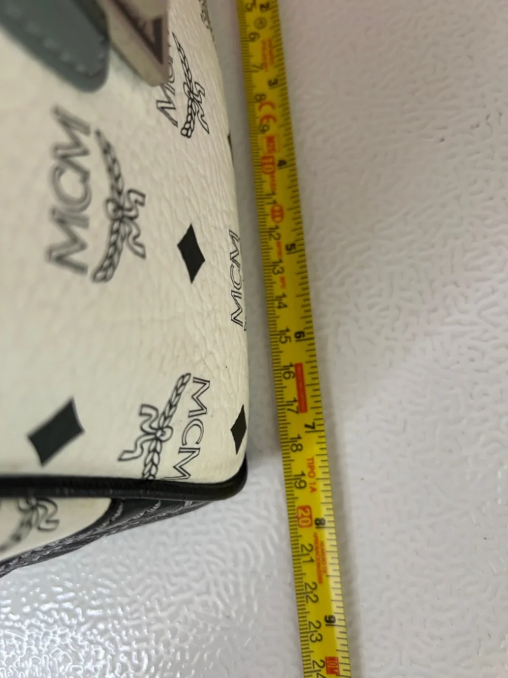 MCM White & Black Visetos Bowling Satchel - Picture 10 of 12